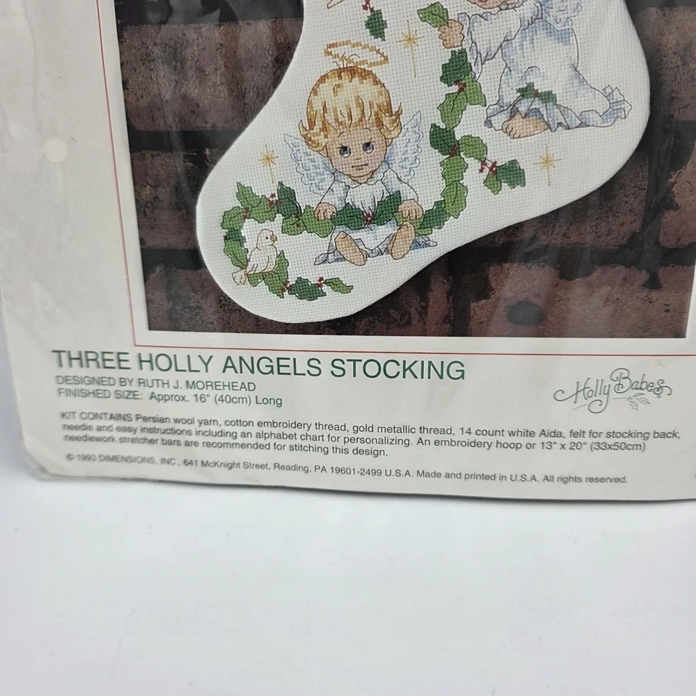 Vintage Sunset Stocking Kit Three Holly Angels 16